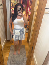 Lace & Embroidery Color Blocked Skort