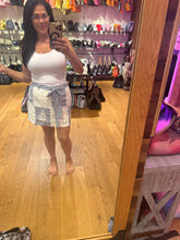 Lace & Embroidery Color Blocked Skort