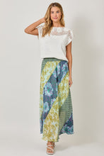 Mystree Mixed Print Skirt - Green or Citron Mix
