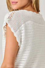 Mystree Floral Yoke Crochet Top - Ivory or Pistachio Mix