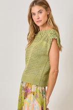Mystree Floral Yoke Crochet Top - Ivory or Pistachio Mix
