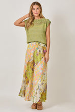 Mystree Mixed Print Skirt - Green or Citron Mix
