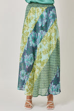 Mystree Mixed Print Skirt - Green or Citron Mix