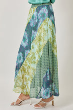 Mystree Mixed Print Skirt - Green or Citron Mix