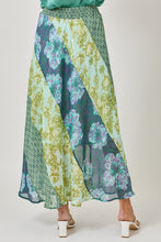 Mystree Mixed Print Skirt - Green or Citron Mix