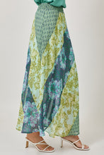 Mystree Mixed Print Skirt - Green or Citron Mix
