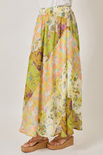 Mystree Mixed Print Skirt - Green or Citron Mix