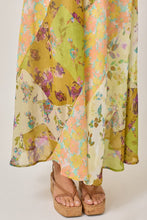 Mystree Mixed Print Skirt - Green or Citron Mix