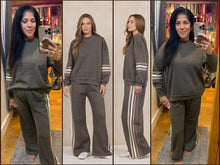 Vintage Havana Rust Brown W/ Tonal Brown Stripe Heather Fleece Mock eco