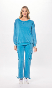 VINTAGE HAVANA ANCHOR BLUE OVERSIZED CREWNECK