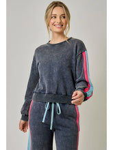 Color Block French Terry Sweatshirt -  Navy Combo