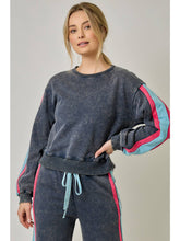 Color Block French Terry Sweatshirt -  Navy Combo