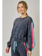 Color Block French Terry Sweatshirt -  Navy Combo