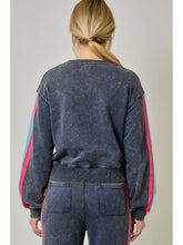 Color Block French Terry Sweatshirt -  Navy Combo