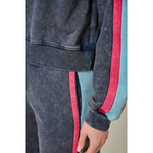 Color Block French Terry Sweatshirt -  Navy Combo