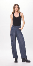 VINTAGE HAVANA DARK DENIM WASHED TENCEL CARGO PANT