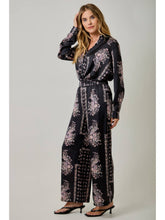 Our Floral Paisley Print Satin Pants in Black