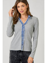 Washed Thermal Button Down Top - Assorted Colors