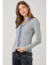 Washed Thermal Button Down Top - Assorted Colors
