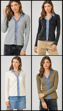 Washed Thermal Button Down Top - Assorted Colors
