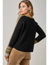 Raglan Sleeve Trim Detail Sweater Top - Black or Ivory