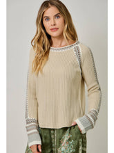 Raglan Sleeve Trim Detail Sweater Top - Black or Ivory