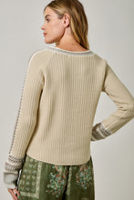 Raglan Sleeve Trim Detail Sweater Top - Black or Ivory