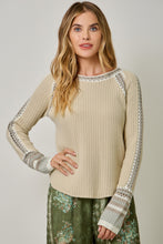Raglan Sleeve Trim Detail Sweater Top - Black or Ivory