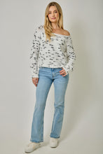Boat Neck Marled Sweater - White