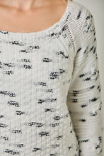 Boat Neck Marled Sweater - White