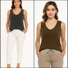 Sequin V-Neck Tank Tops - Assorted Colors