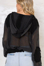 POL Open knit button down pocket hooded shirt top - Assorted Colors