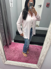 Vintage Havana Square Crochet Insert Button Up - Soft Pink/Peach/White/Soft Silver