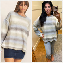 Gradient Crew Neck Sweater - Grey Combo