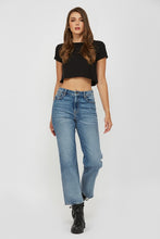Hidden Ella Medium Wash 28in Inseam Clean Stretch Wide Straight