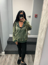 POL Washed Distressed Zip-up Hoodie - Assorted Colors