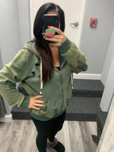POL Washed Distressed Zip-up Hoodie - Assorted Colors
