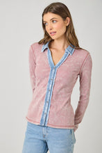 Washed Thermal Button Down Top - Assorted Colors