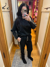 Ariella Straight Leg Pant W/ Snake Detail In Scuba - Black W/ Brown