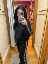 Ariella Straight Leg Pant W/ Snake Detail In Scuba - Black W/ Brown