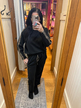 Ariella Straight Leg Pant W/ Snake Detail In Scuba - Black W/ Brown