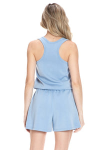 Ariella Scuba Romper With Pockets - Black Or Denim Blue