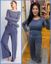 Mineral Washed French Terry Off Duty Set - Navy