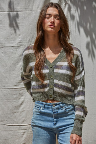 Sedona Crop Cardigan - Olive