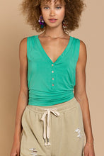 POL Sleeveless v-neck button front knit top - Assorted Colors