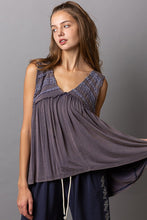POL Sleeveless v-neck babydoll loose fit knit top - Assorted Colors