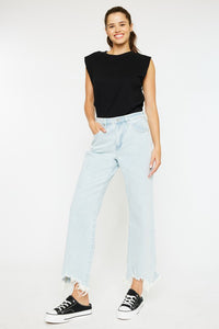 KANCAN HIGH RISE SLIM WIDE LEG JEANS - LIGHT