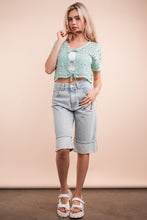 Front Tie Crochet Casual Crop Top - Ivory, Mint or Sky Blue