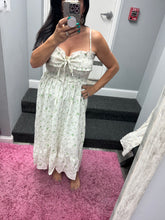 Ruffled Top Floral Midi Dress - Sage or Lavender
