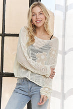Lightweight Floral Sweater Top - Oatmeal, Blush, Charcoal